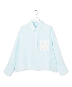 23区 【先行予約】LIBECOリネン ポケット刺繍 クロップドシャツ