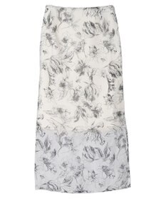 Green Parks モノトーンフラワータイトスカート