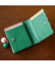 tsumori chisato CARRY グリッターフラワー がま口2つ折り ミニ財布