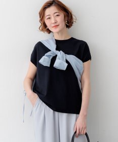 23区 L 【先行予約】レーヨンポリエステルストレッチ フレンチスリーブ ニット