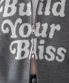 WEGO グラフィックジャガードニットZIPパーカー