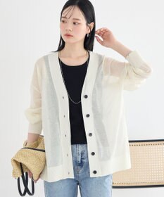 earth music&ecology シアーＶネックカーディガン