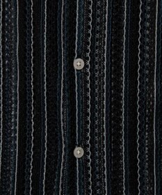 WEGO ストライプメッシュBIGシャツ（S）