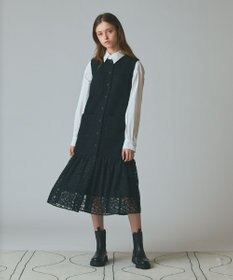 GRACE CONTINENTAL チュールコンビツイードワンピース