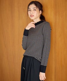 ANY 【洗濯機可/吸湿発熱】フリルネックリブニット