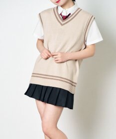 WEGO 【SCHOOLITEM】ラインスクールニットベスト