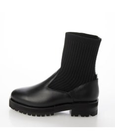 ing <ing>【サスティナブルシリーズ】ラウンドトウリブニットブーツ