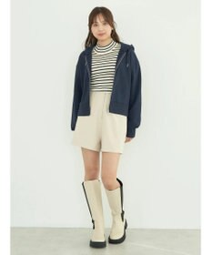 earth music&ecology フロントジップショートパンツ