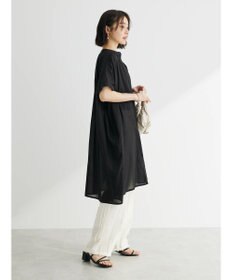 Green Parks インド綿 　ギャザー５分袖チュニック