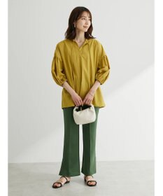 Green Parks 綿麻混紐付きデザインブラウス