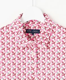 23区GOLF 【WOMEN】【吸水速乾/UVカット】アザミ小紋柄半袖ポロシャツ