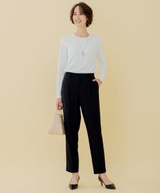 自由区 【XSサイズ～/洗える】ダブルフェイススーティング テーパードパンツ