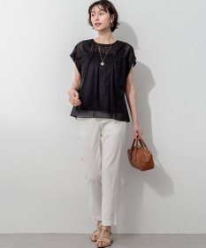 23区 【CanCam掲載】リネンレーヨンストレッチ テーパード パンツ