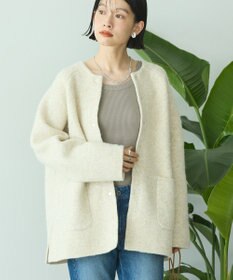 AMERICAN HOLIC Wフェイスラグランニットコーディガン