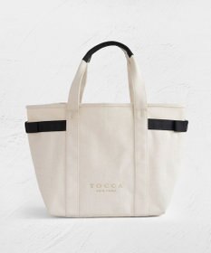 TOCCA 【A4サイズ対応】SIDE RIBBON CANVASTOTE トートバッグ オフ×ブラック系