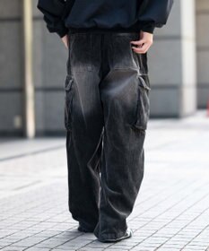 WEGO 【ウエストゴム/MLサイズ展開】イージーコーデュロイカーゴパンツ