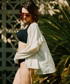 San-ai Resort（三愛水着楽園） 【UPF50＋】　フリル羽織り　M　　【San-ai Resort（サンアイリゾート）】