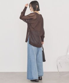 AMERICAN HOLIC メタルボタンシアーVネックカーディガン