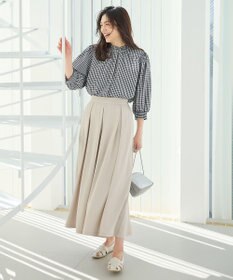 ANY L 【接触冷感/UVカット/抗菌防臭/速乾】エニイファンクション シャーリングブラウス