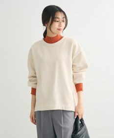 Green Parks 配色リブニットドッキング裏起毛プルオーバ