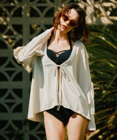 San-ai Resort（三愛水着楽園） 【UPF50＋】　フリル羽織り　M　　【San-ai Resort（サンアイリゾート）】