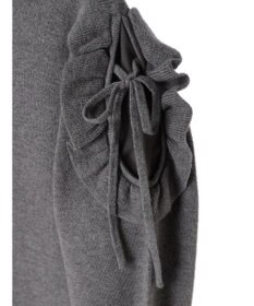 earth music&ecology 袖シアーフリルニットワンピース