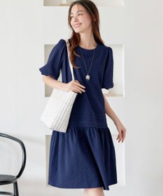 Tiaclasse L 【洗える】リップルピンタックワンピチュニック