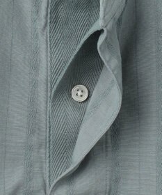 J.PRESS MEN 【HYBRID LINEN】ドビーストライプ バンドカラーラガーシャツ