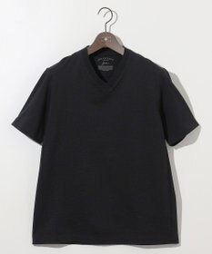 JOSEPH ABBOUD 【オーガニックコットン使用・日本製】JOEコットンサッカー Vネック Tシャツ ブラック系