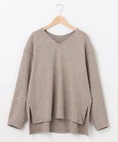 SHARE PARK LADIES サイドスリットVネックニット