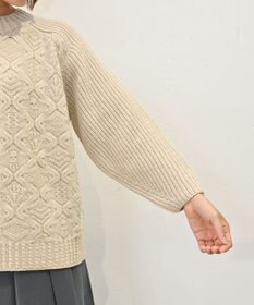 muuc 〈上質なシェットランドウール＆カシミヤ〉〈5種類の模様編み〉パッチワーク柄ケーブル模様編みセーター