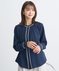 earth music&ecology バイカラータックブラウス