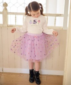 ANY KIDS ラメチュールフレアスカート