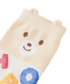 MIKI HOUSE HOT BISCUITS 顔ドン ロゴ総柄 レッグウォーマー