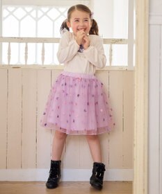 ANY KIDS ラメチュールフレアスカート