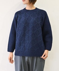 muuc 〈上質なシェットランドウール＆カシミヤ〉〈5種類の模様編み〉パッチワーク柄ケーブル模様編みセーター