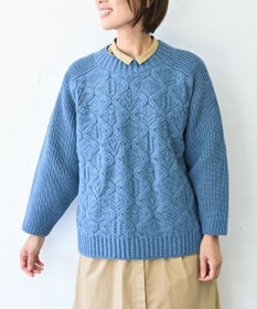 muuc 〈上質なシェットランドウール＆カシミヤ〉〈5種類の模様編み〉パッチワーク柄ケーブル模様編みセーター