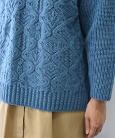 muuc 〈上質なシェットランドウール＆カシミヤ〉〈5種類の模様編み〉パッチワーク柄ケーブル模様編みセーター