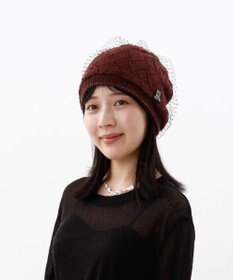 AURORA 【 LANVIN COLLECTION（ランバン コレクション） 】ベール付きリバーシブルニットワッチ