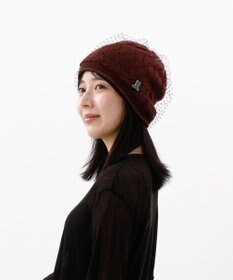 AURORA 【 LANVIN COLLECTION（ランバン コレクション） 】ベール付きリバーシブルニットワッチ