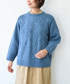 muuc 〈上質なシェットランドウール＆カシミヤ〉〈5種類の模様編み〉パッチワーク柄ケーブル模様編みセーター