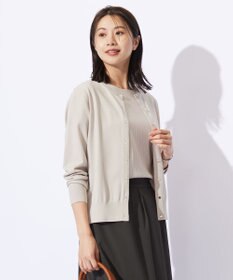 J.PRESS LADIES L 【洗える】レーヨンエリートストレッチ クルーネック カーディガン