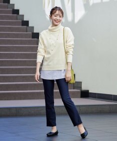 Tiaclasse 【シーズンレス・日本製・洗える】ローズファイン・スリムストレートパンツ