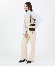 LeSportsac RAFFIA MINI BUCKET/ブラックラフィア