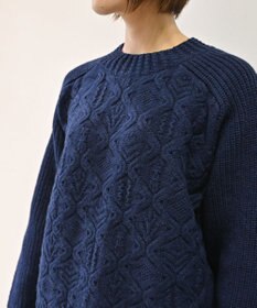 muuc 〈上質なシェットランドウール＆カシミヤ〉〈5種類の模様編み〉パッチワーク柄ケーブル模様編みセーター