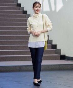 Tiaclasse 【シーズンレス・日本製・洗える】ローズファイン・スリムストレートパンツ