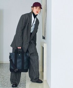 TOPKAPI 【Breath TOPKAPI】スコッチグレイン ネオレザー 縦型 A4 トート バッグ ショルダー付き L