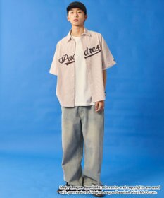 WEGO 【ユニセックス着用ITEM】別注MLBストライプグラフィックシャツ（SS）