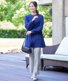 Tiaclasse 【シーズンレス・日本製・洗える】ローズファイン・スリムストレートパンツ