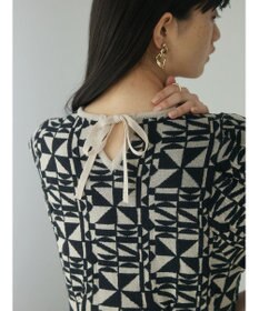 Green Parks ａ．ニットジャガード柄ワンピース